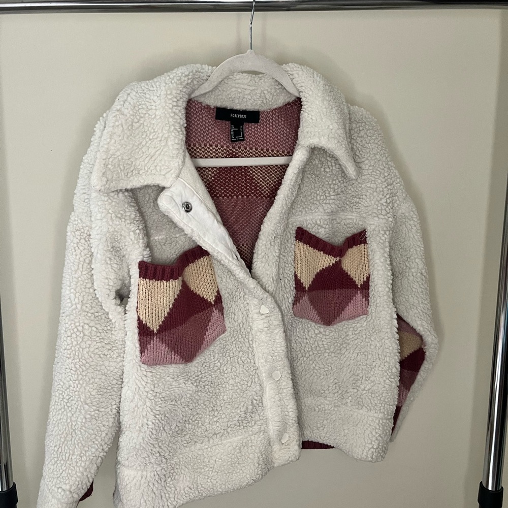 Forever 21 Pink and Cream Knit Sweater